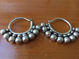 Rare Tibetan Women Jewelry Miao Silver Earring Pair