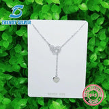 925 Silver Double Heart Necklace Pendant High Jewelry