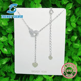 925 Silver Double Heart Necklace Pendant High Jewelry