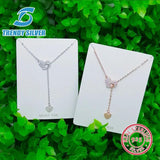 925 Silver Double Heart Necklace Pendant High Jewelry