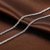 925 Silver Twisted Chains Necklaces for Pendant Charm