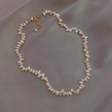 Natural Freshwater Pearls Choker Necklace Baroque Real Pearl Fine Jewelry