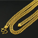 MHXFC European Man Wedding Gift Wide 8mm Flat 24KT Chain Necklace NL69