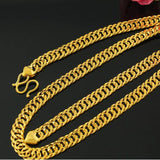 MHXFC European Man Wedding Gift Wide 8mm Flat 24KT Chain Necklace NL69
