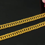 MHXFC European Man Wedding Gift Wide 8mm Flat 24KT Chain Necklace NL69
