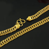 MHXFC European Man Wedding Gift Wide 8mm Flat 24KT Chain Necklace NL69