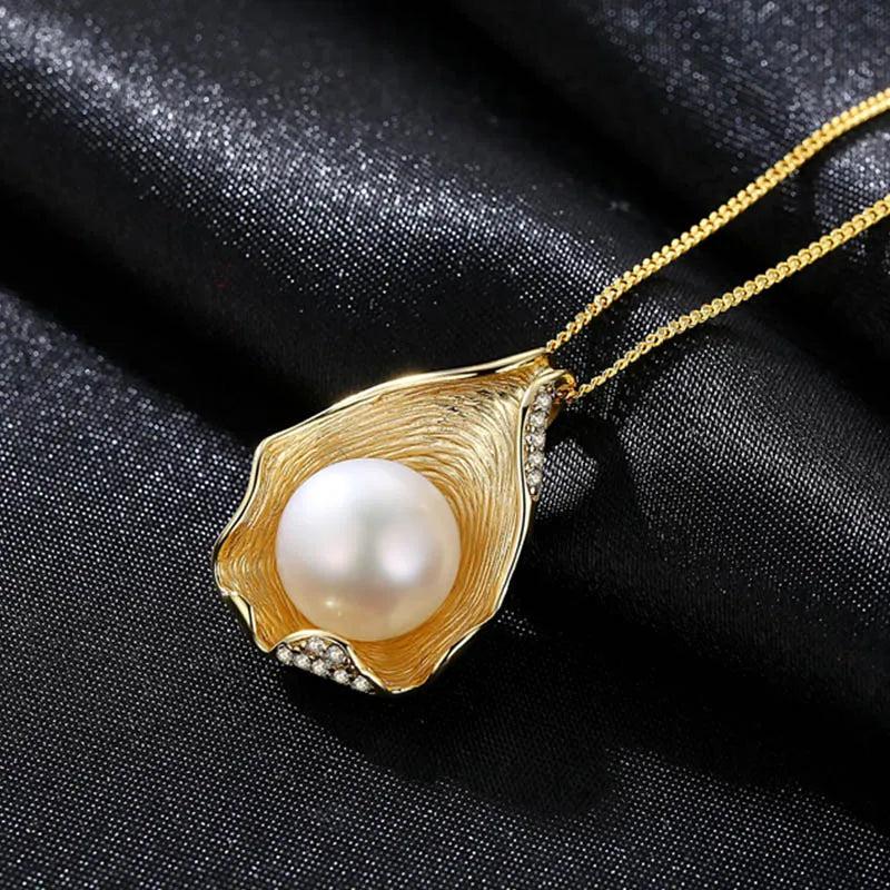 925 Silver Freshwater Pearl Pendant Necklace Women Pearl Jewelry