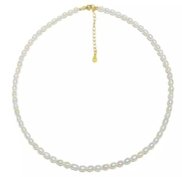 Real Pearl Choker Necklace Purple Freshwater Pearl 925 Sterling Silver Clasp
