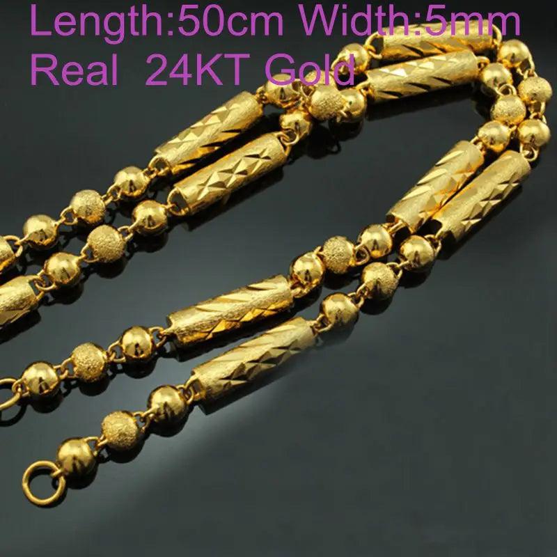 European Man Party Birthday Wedding Gift Beads Cylinder Chain Necklace