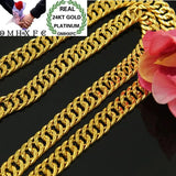 Real 24KT Chain Necklace for Men, 6mm Wide