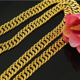 Real 24KT Chain Necklace for Men, 6mm Wide