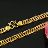 Real 24KT Chain Necklace for Men, 6mm Wide