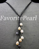 Pink Freshwater Pearl Rope Necklace 8-10mm 21''