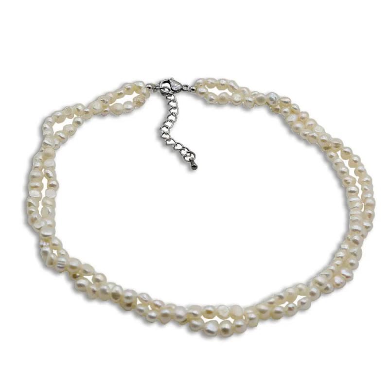 Natural Pearl Necklace Double Layer Engagement Jewelry