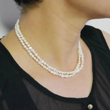 Natural Pearl Necklace Double Layer Engagement Jewelry