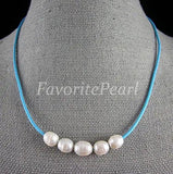 Arrival Favorite Pearl Necklace Natural Freshwater Pearl Deep Sky Leather