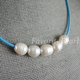 Arrival Favorite Pearl Necklace Natural Freshwater Pearl Deep Sky Leather