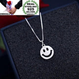 Smile Face 925 Sterling Silver Pendant Necklace
