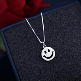 Smile Face 925 Sterling Silver Pendant Necklace