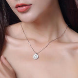 Smile Face 925 Sterling Silver Pendant Necklace