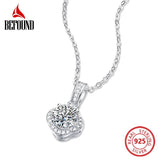 1ct Moissanite Necklace 925 Silver Diamond Flower Pendant