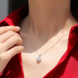 1ct Moissanite Necklace 925 Silver Diamond Flower Pendant