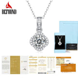1ct Moissanite Necklace 925 Silver Diamond Flower Pendant