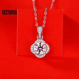 1ct Moissanite Necklace 925 Silver Diamond Flower Pendant