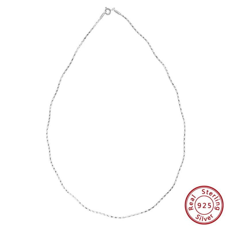 925 Silver Italian 1.0mm Wave Choker Chain Necklace Women Basic Chains Jewelry