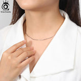 925 Silver Italian 1.0mm Wave Choker Chain Necklace Women Basic Chains Jewelry
