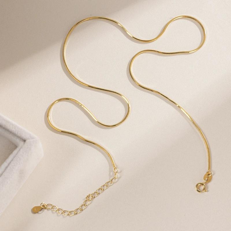 Snake Chain 925 Silver Plated Choker Necklace Women Jewelry
