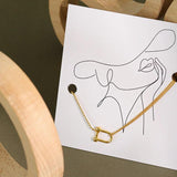 925 Silver Double U-shaped Chain Necklace for Women