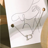 925 Silver Double U-shaped Chain Necklace for Women