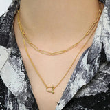 925 Silver Double U-shaped Chain Necklace for Women