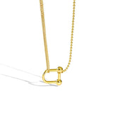 925 Silver Double U-shaped Chain Necklace for Women