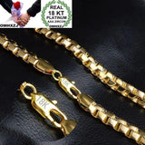 OMHXZJ 8MM Box Chain 18KT Necklace