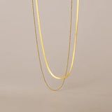 925 Silver Double Snake Bone Beads Clavicle Necklace for Women