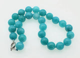 Green Jade Round 14mm Necklace 17-inch Nature Beads