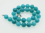 Green Jade Round 14mm Necklace 17-inch Nature Beads