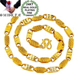 OMHXFC NL229 24KT Chain Necklace Great Wall Beads