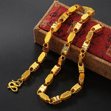 OMHXFC NL229 24KT Chain Necklace Great Wall Beads
