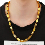 OMHXFC NL229 24KT Chain Necklace Great Wall Beads