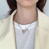 925 Silver Love Heart Pendant Necklace Wedding Punk Jewelry Gift