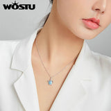 Wostu Turtle Choker 925 Silver Neckalce Girl Collier Jewelry Gift