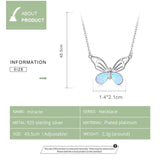 Wostu 925 Sterling Silver Butterfly Pendant Necklace for Women