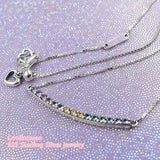 925 Silver Multi-Color Arches Stud Necklace Women Jewelry