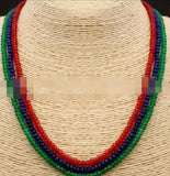 3 Rows Emerald Ruby&Sapphire GEMS NECKLACES