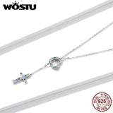 925 Silver Love Cross Pendant Necklace for Women