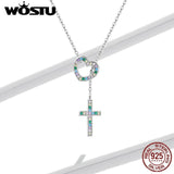 925 Silver Love Cross Pendant Necklace for Women