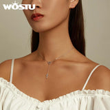 925 Silver Love Cross Pendant Necklace for Women
